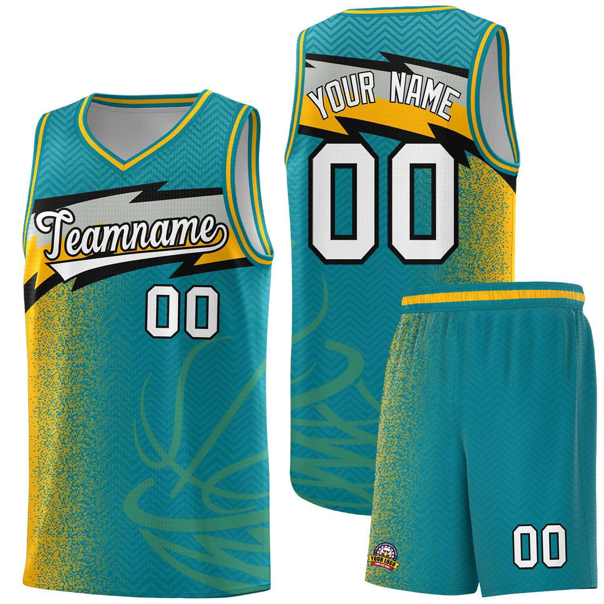 Custom Aqua Dot Scatter Graffiti Pattern Sports Uniform Basketball Jersey|KXKSHOP
