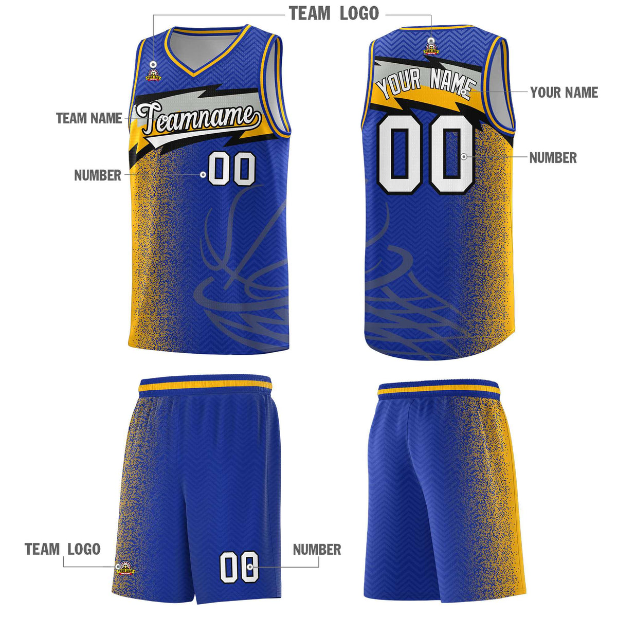 Custom Royal Dot Scatter Graffiti Pattern Sports Uniform Basketball Jersey|KXKSHOP