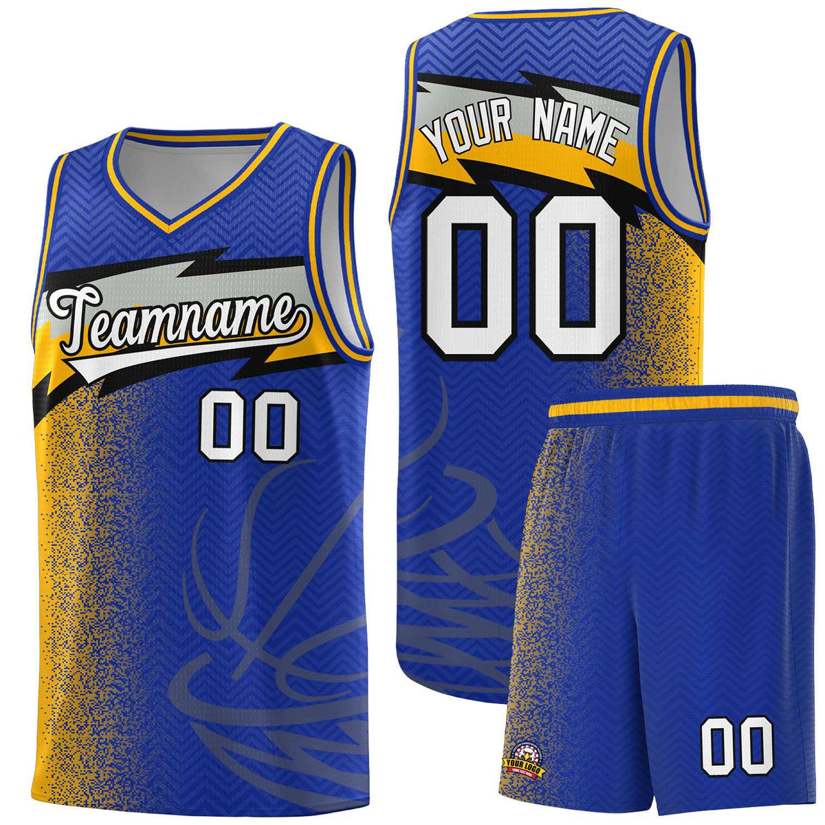 Custom Royal Dot Scatter Graffiti Pattern Sports Uniform Basketball Jersey|KXKSHOP