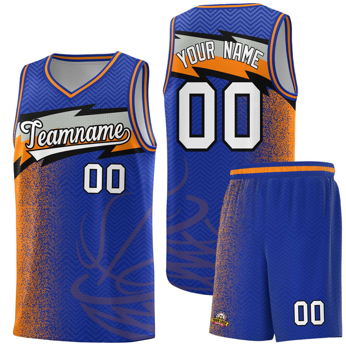Custom Royal Dot Scatter Graffiti Pattern Sports Uniform Basketball Jersey|KXKSHOP