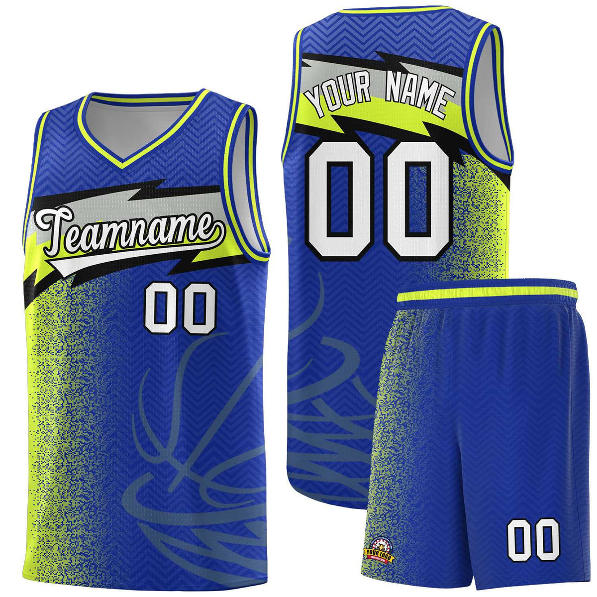 Custom Royal Dot Scatter Graffiti Pattern Sports Uniform Basketball Jersey|KXKSHOP