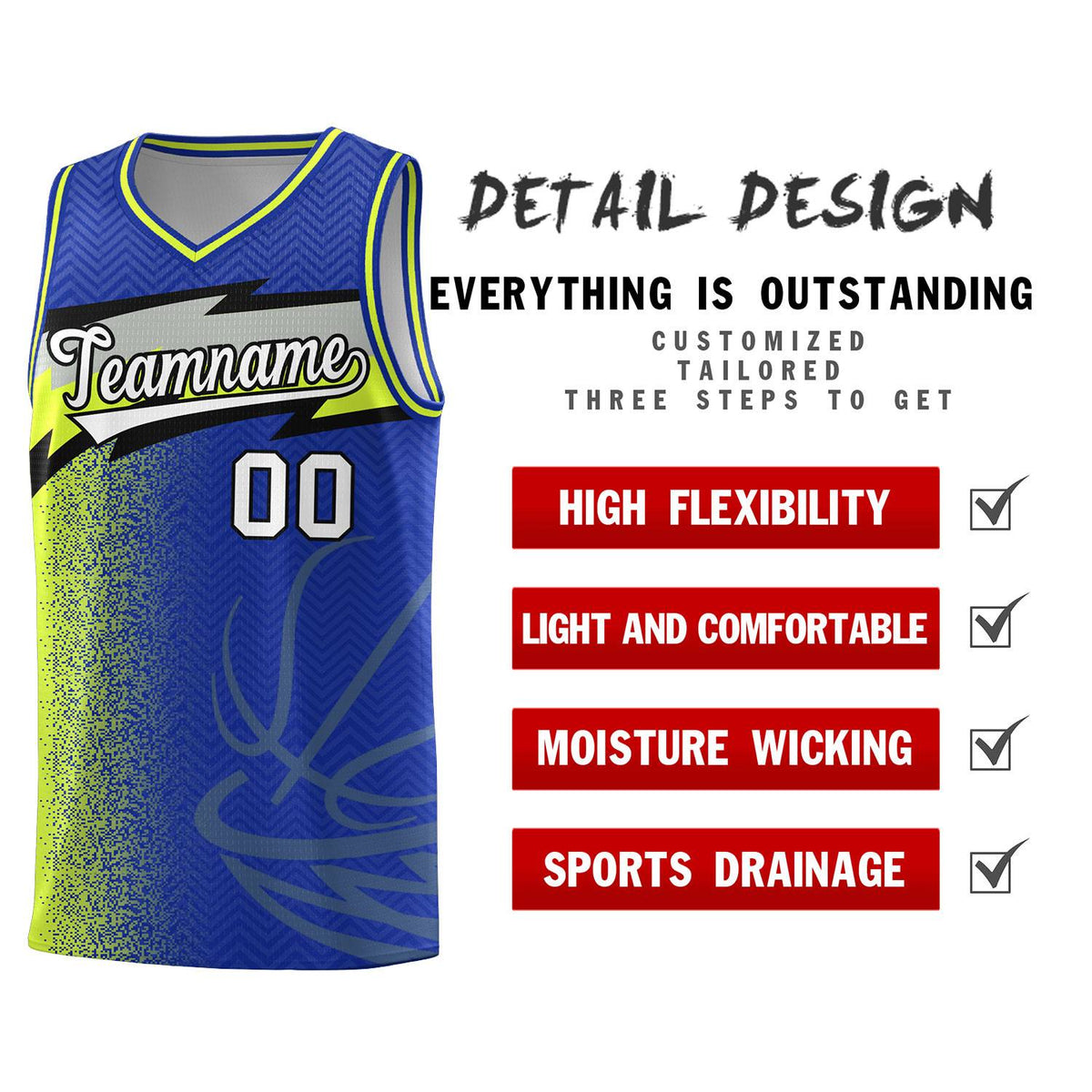 Custom Royal Dot Scatter Graffiti Pattern Sports Uniform Basketball Jersey|KXKSHOP