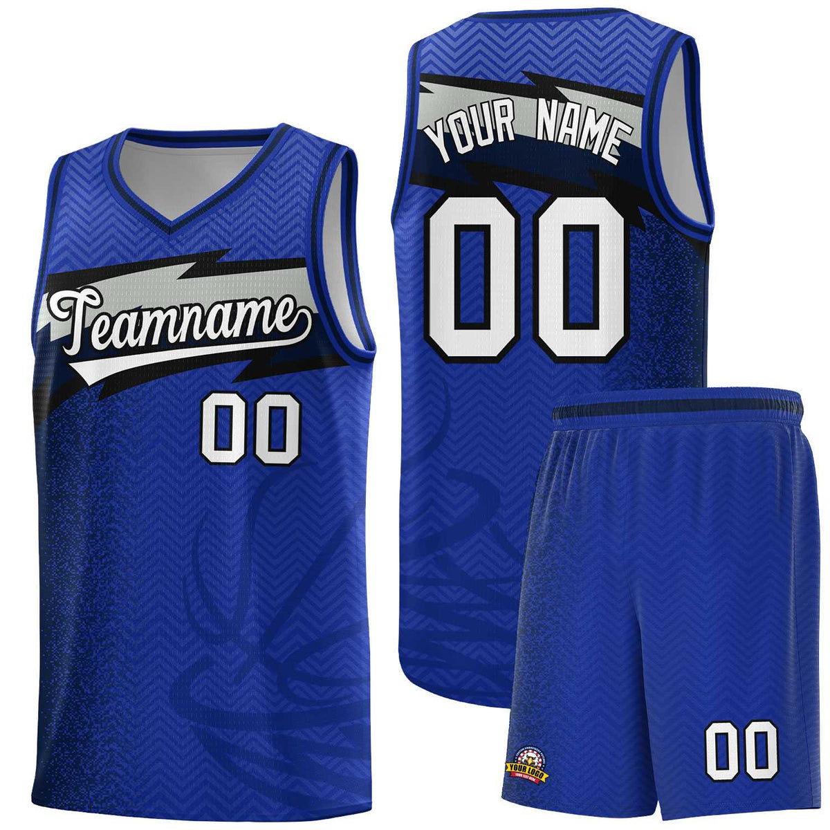 Custom Royal Dot Scatter Graffiti Pattern Sports Uniform Basketball Jersey|KXKSHOP