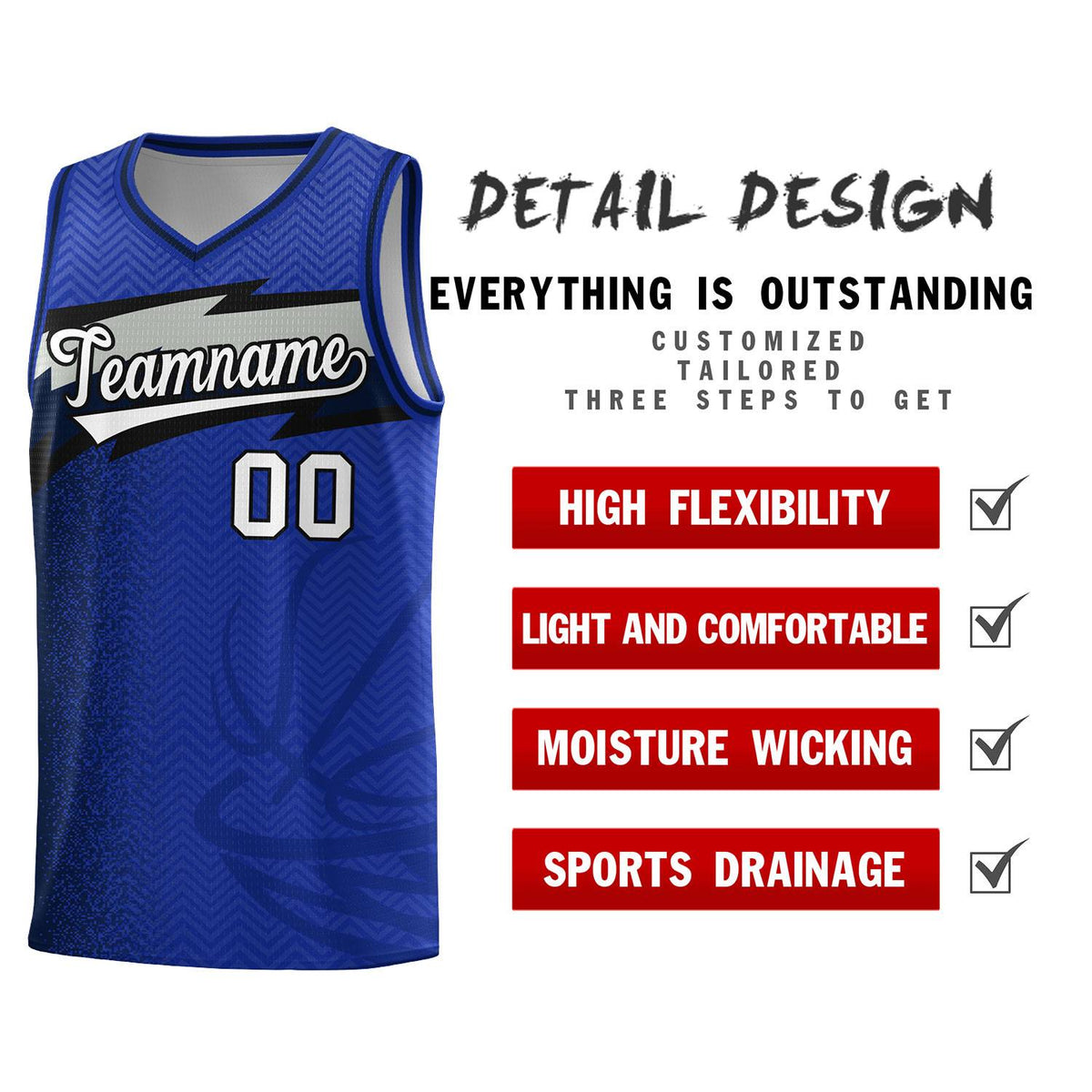 Custom Royal Dot Scatter Graffiti Pattern Sports Uniform Basketball Jersey|KXKSHOP