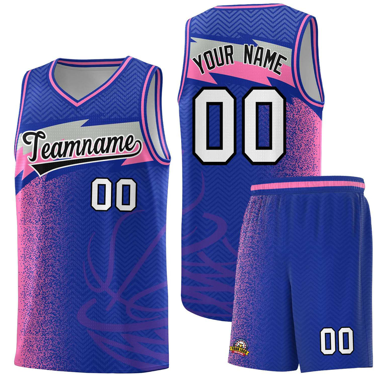 Custom Royal Dot Scatter Graffiti Pattern Sports Uniform Basketball Jersey|KXKSHOP