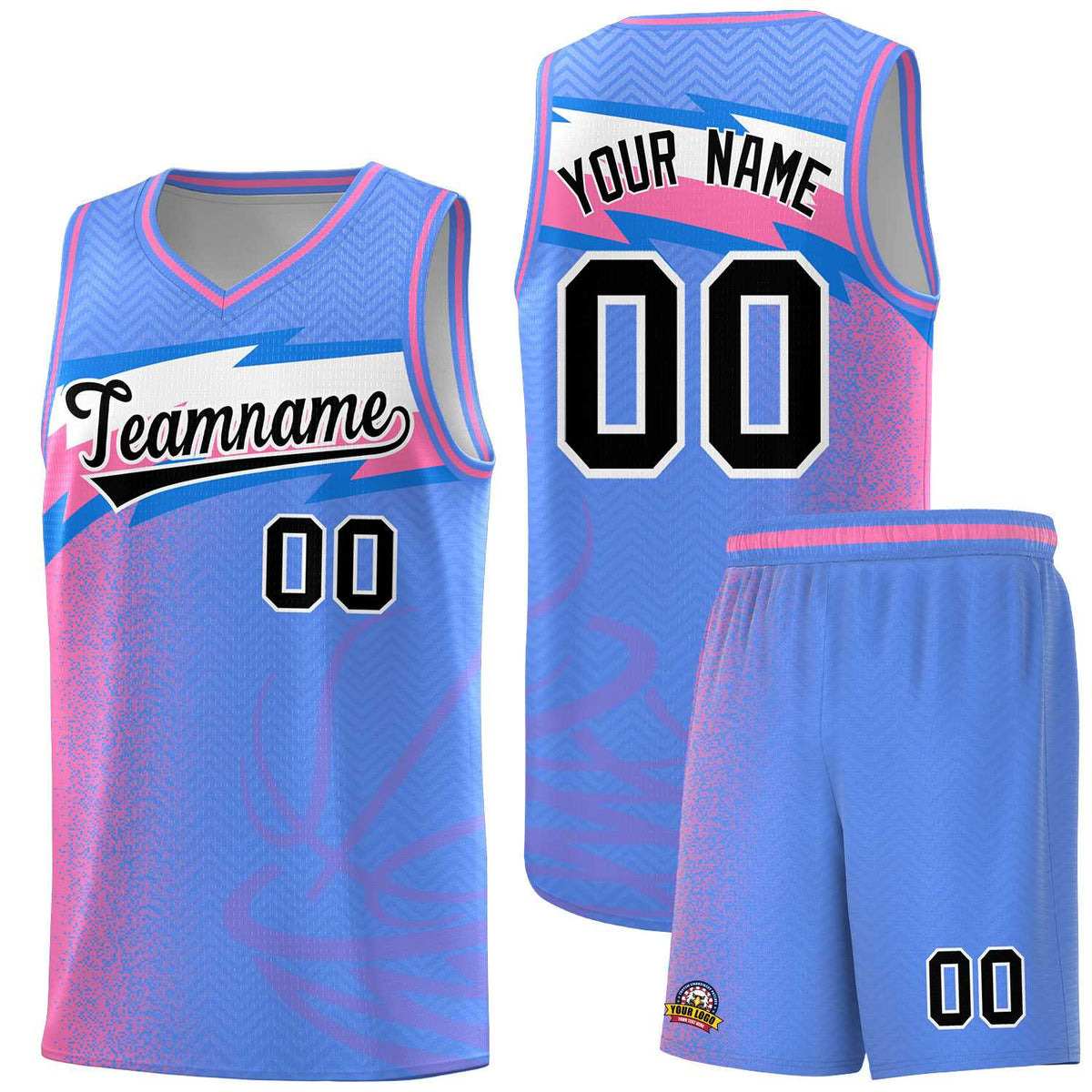 Custom Blue Dot Scatter Graffiti Pattern Sports Uniform Basketball Jersey|KXKSHOP