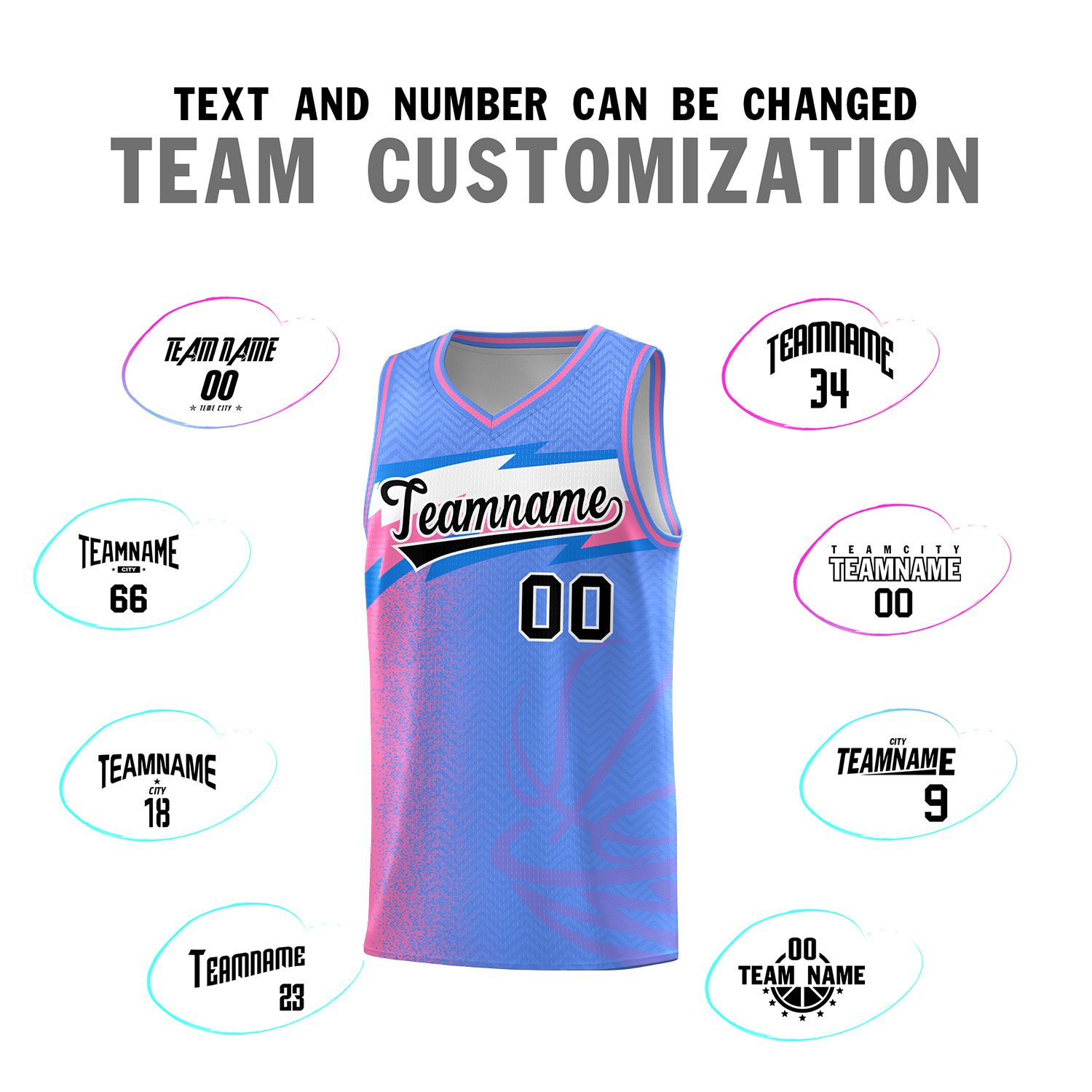 Custom Blue Dot Scatter Graffiti Pattern Sports Uniform Basketball Jersey|KXKSHOP