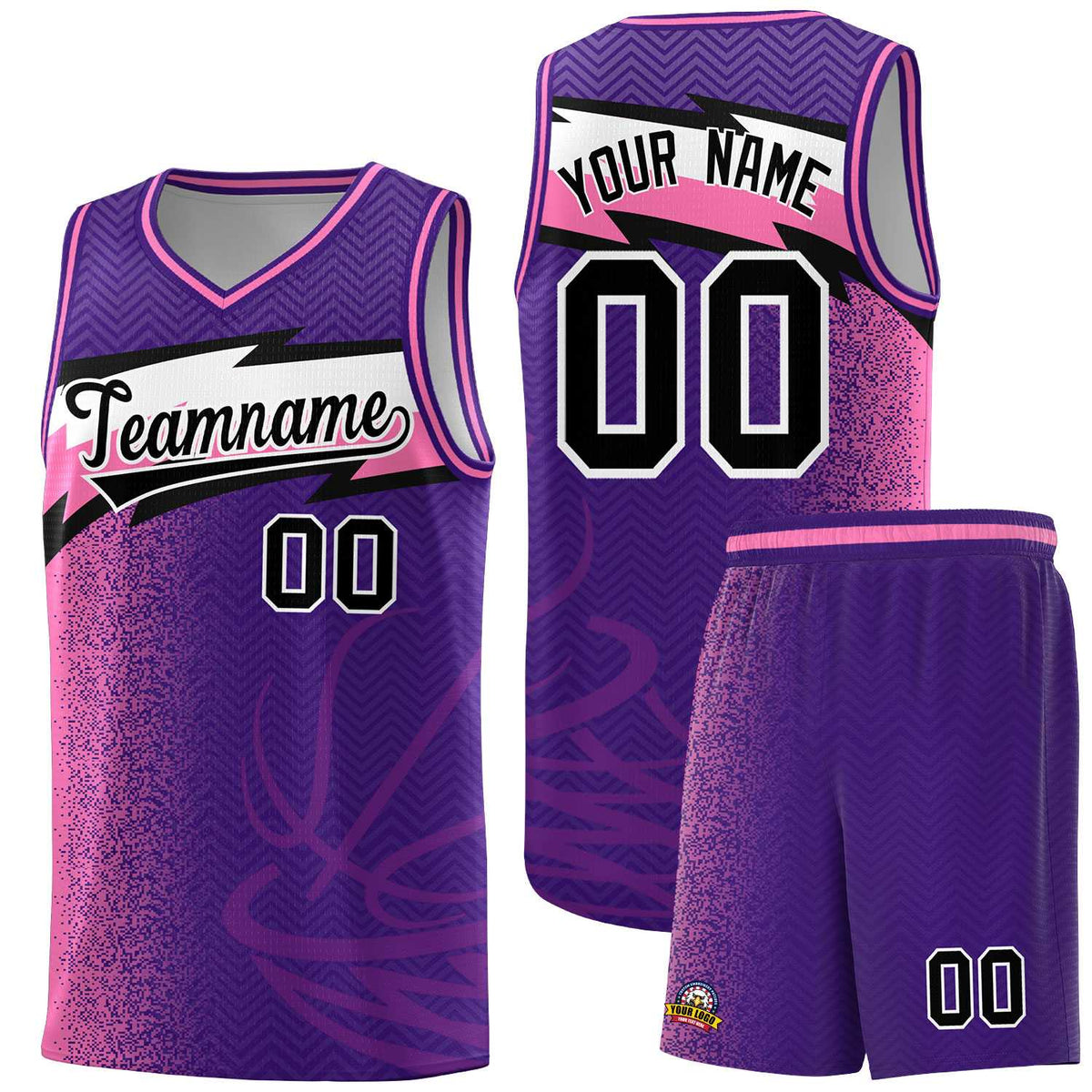 Custom Purple Dot Scatter Graffiti Pattern Sports Uniform Basketball Jersey|KXKSHOP