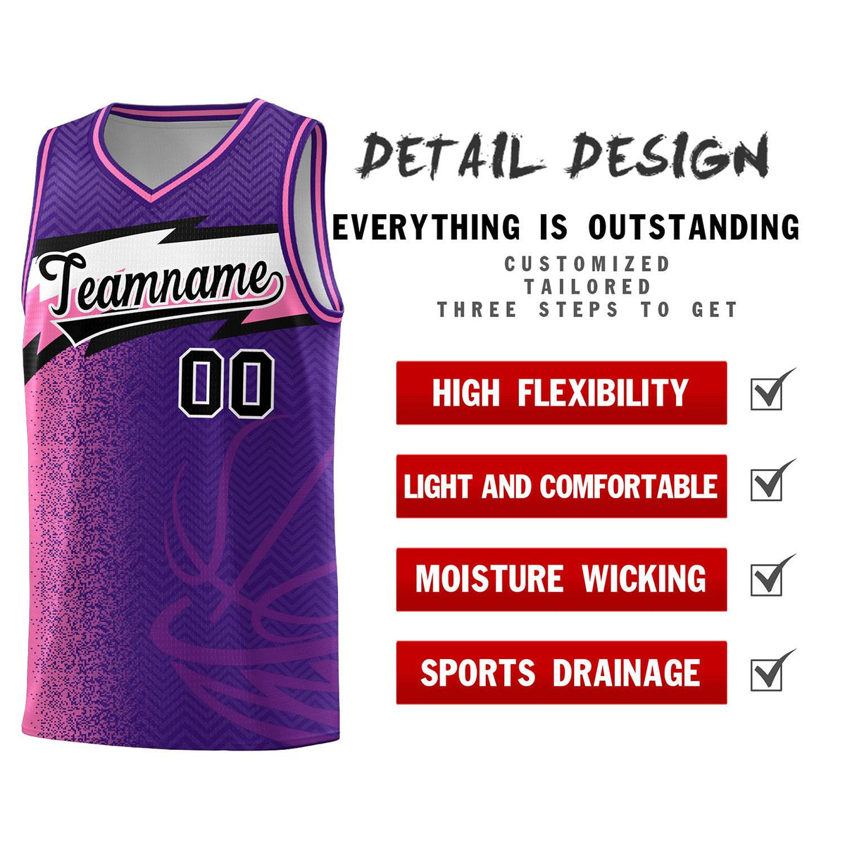 Custom Purple Dot Scatter Graffiti Pattern Sports Uniform Basketball Jersey|KXKSHOP