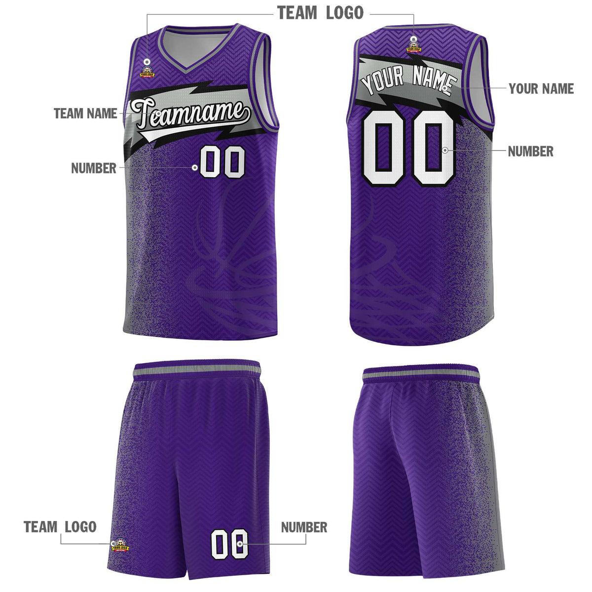 Custom Purple Dot Scatter Graffiti Pattern Sports Uniform Basketball Jersey|KXKSHOP
