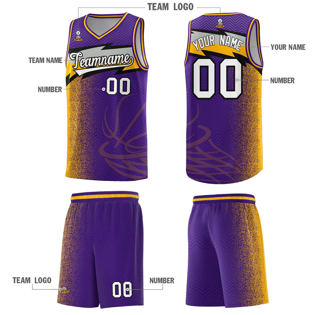 Custom Purple Dot Scatter Graffiti Pattern Sports Uniform Basketball Jersey|KXKSHOP