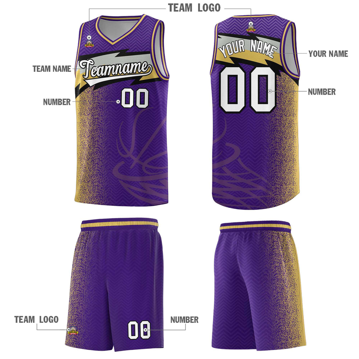 Custom Purple Dot Scatter Graffiti Pattern Sports Uniform Basketball Jersey|KXKSHOP