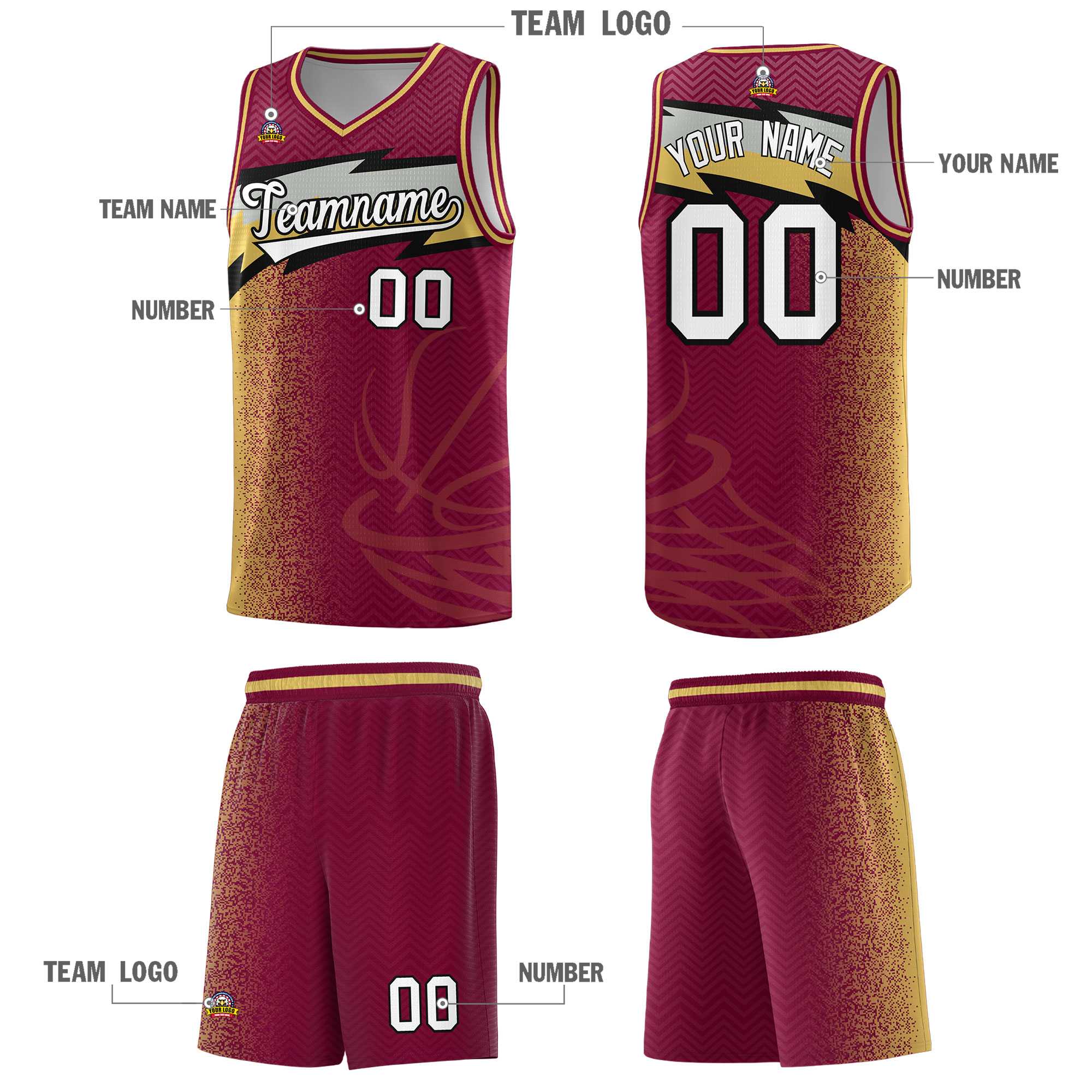 Custom Crimson Dot Scatter Graffiti Pattern Sports Uniform Basketball Jersey|KXKSHOP