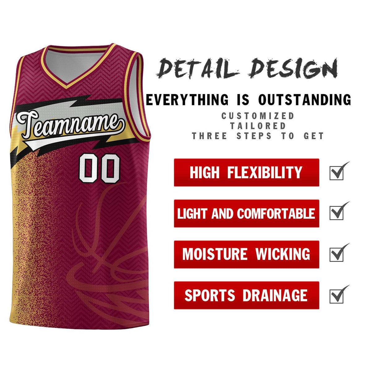 Custom Crimson Dot Scatter Graffiti Pattern Sports Uniform Basketball Jersey|KXKSHOP