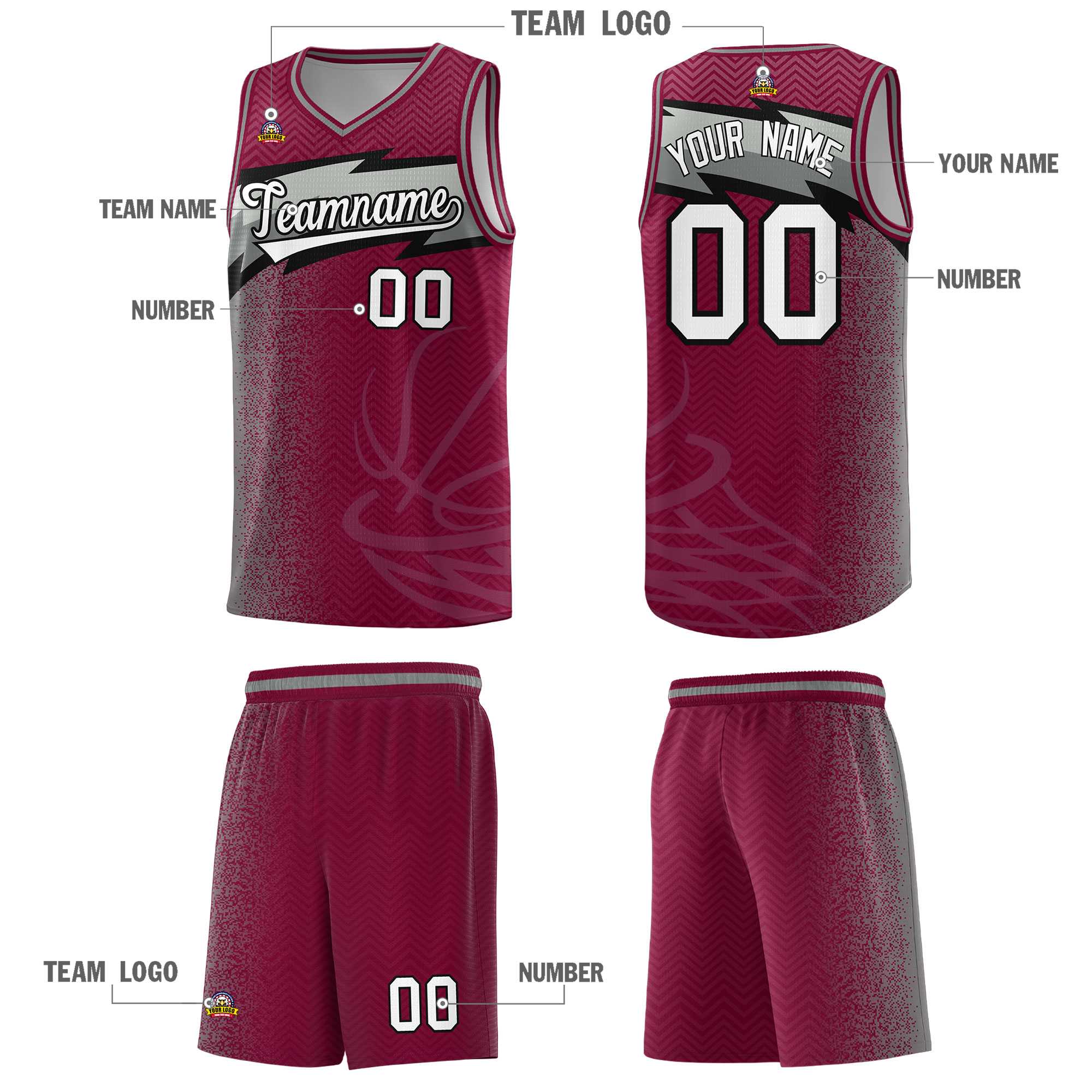 Custom Crimson Dot Scatter Graffiti Pattern Sports Uniform Basketball Jersey|KXKSHOP