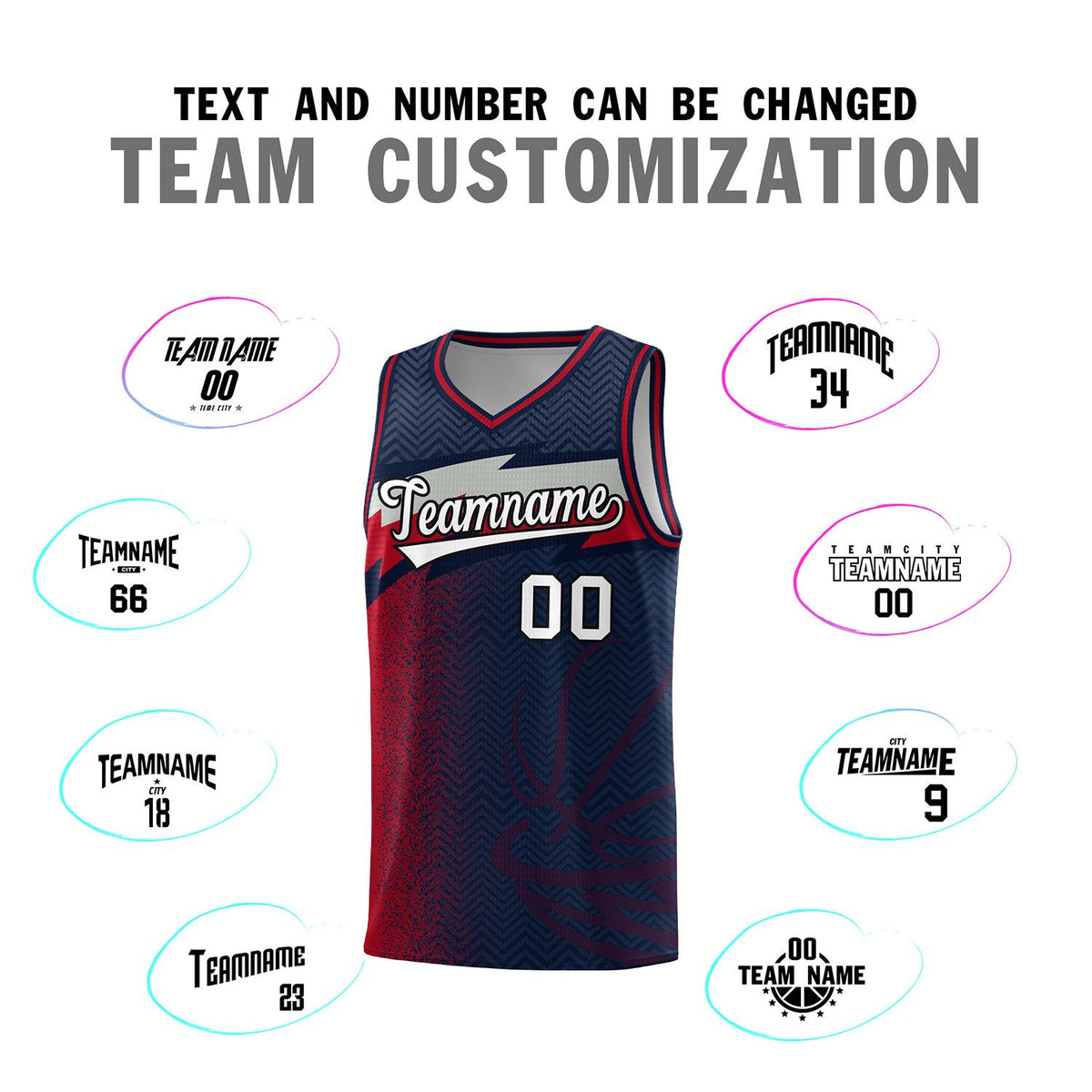 Custom Navy Dot Scatter Graffiti Pattern Sports Uniform Basketball Jersey|KXKSHOP