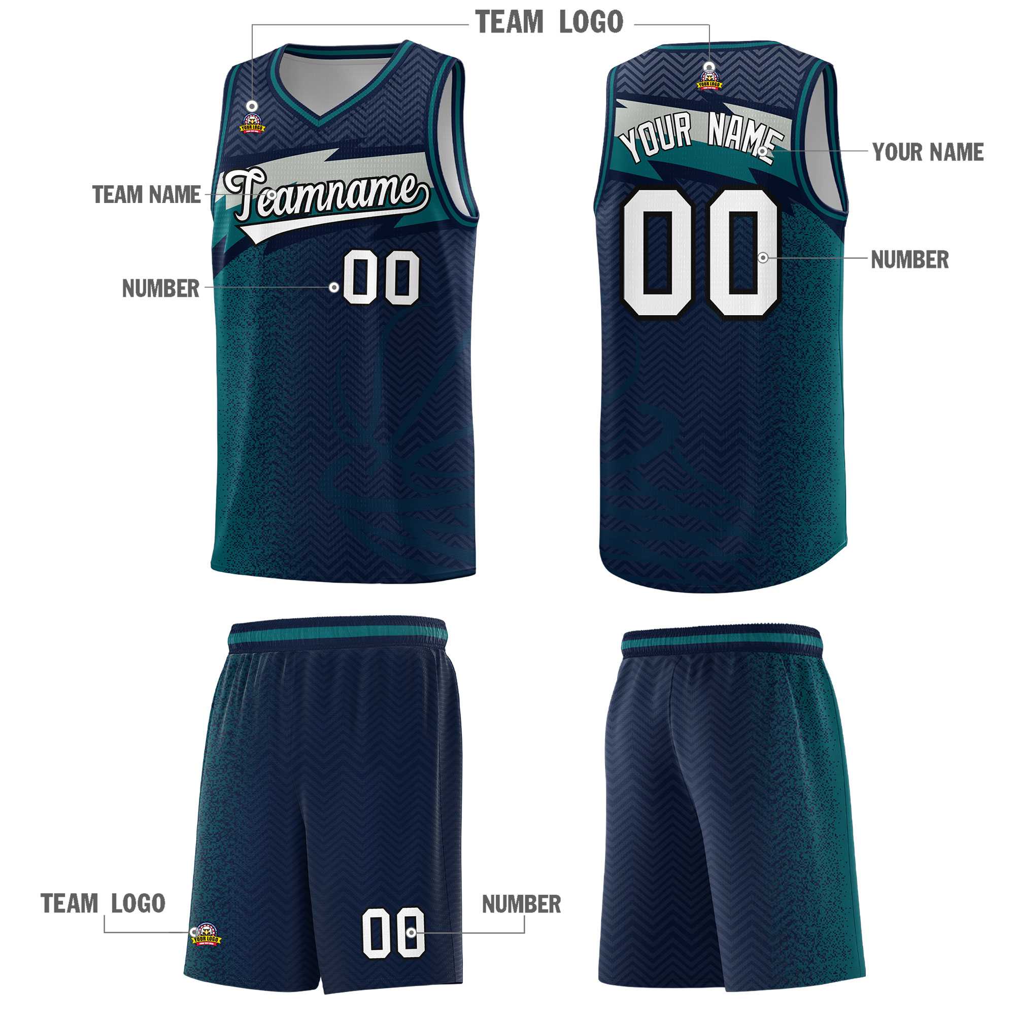 Custom Navy Dot Scatter Graffiti Pattern Sports Uniform Basketball Jersey|KXKSHOP