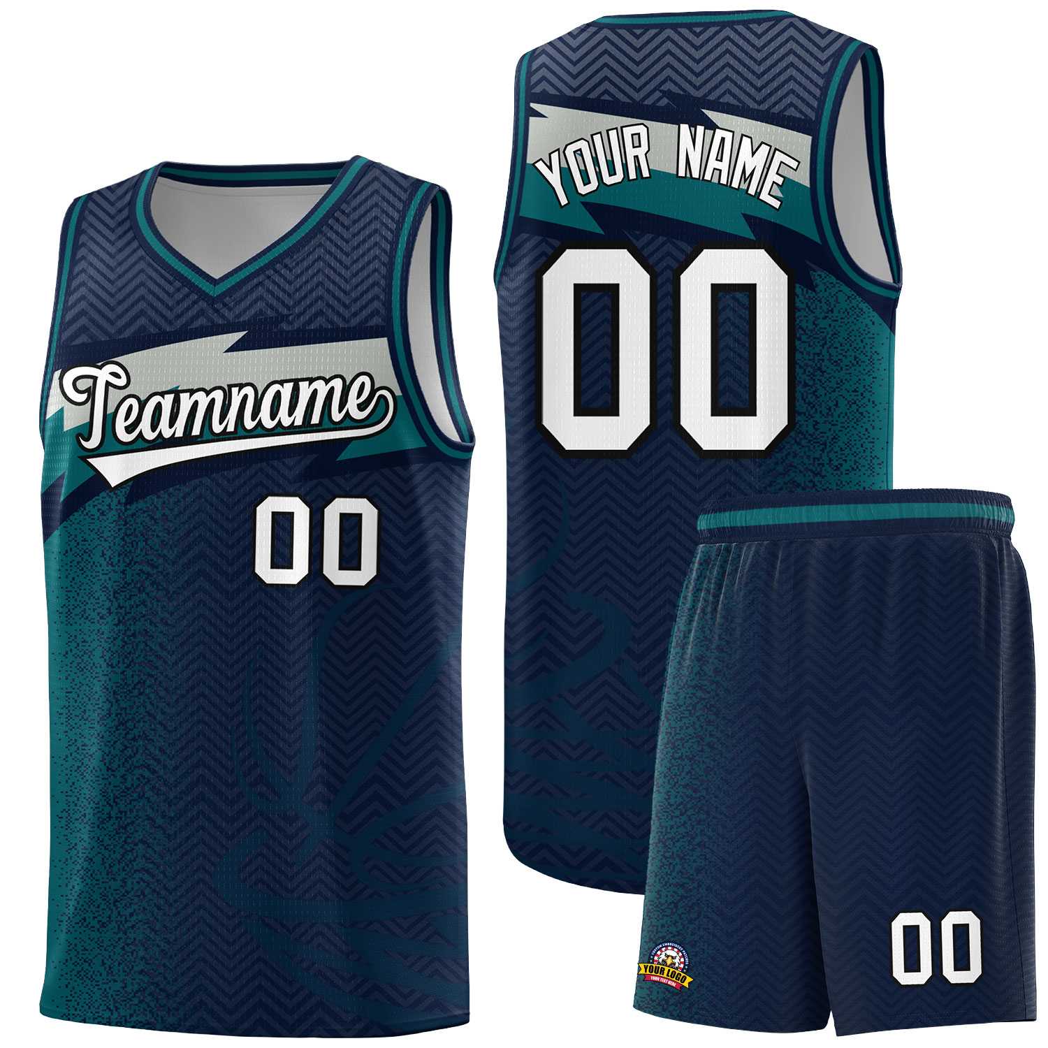 Custom Navy Dot Scatter Graffiti Pattern Sports Uniform Basketball Jersey|KXKSHOP
