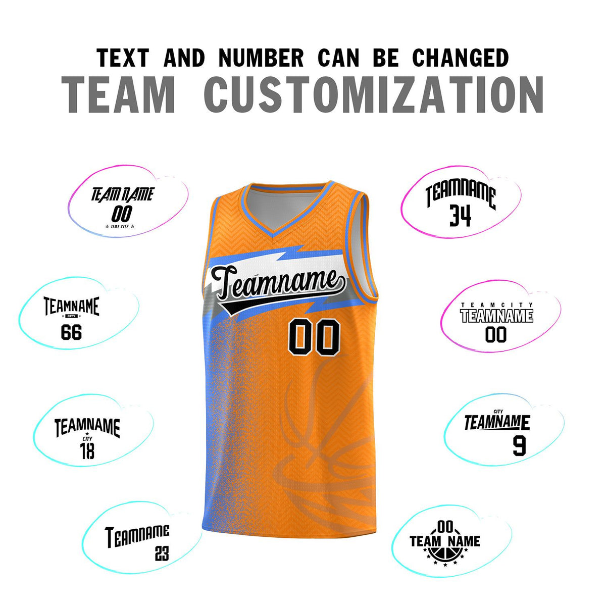 Custom Broncos Orange Dot Scatter Graffiti Pattern Sports Uniform Basketball Jersey|KXKSHOP