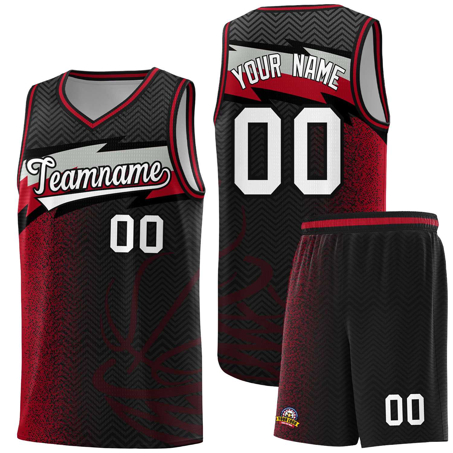 Custom Black Dot Scatter Graffiti Pattern Sports Uniform Basketball Jersey|KXKSHOP
