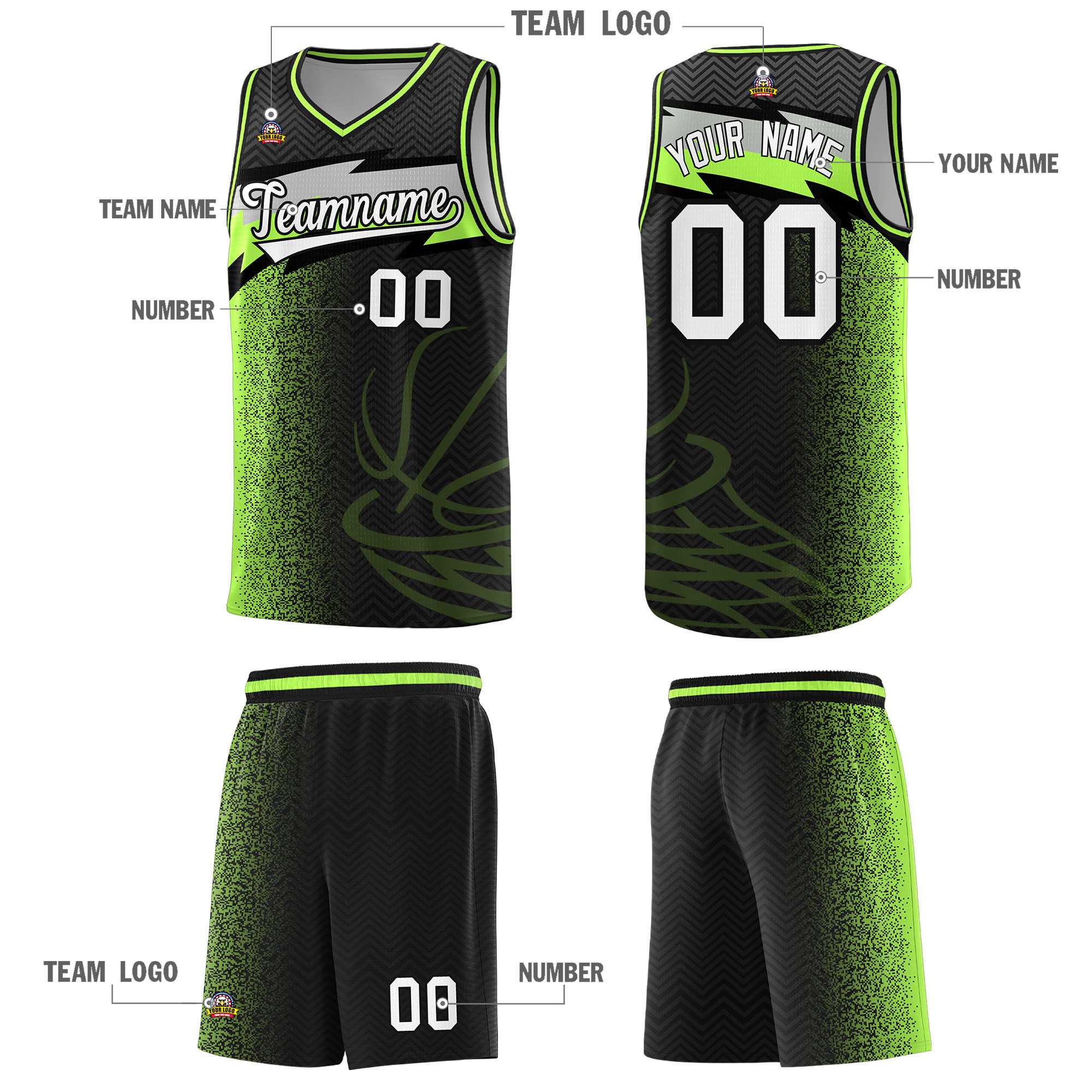 Custom Black Dot Scatter Graffiti Pattern Sports Uniform Basketball Jersey|KXKSHOP