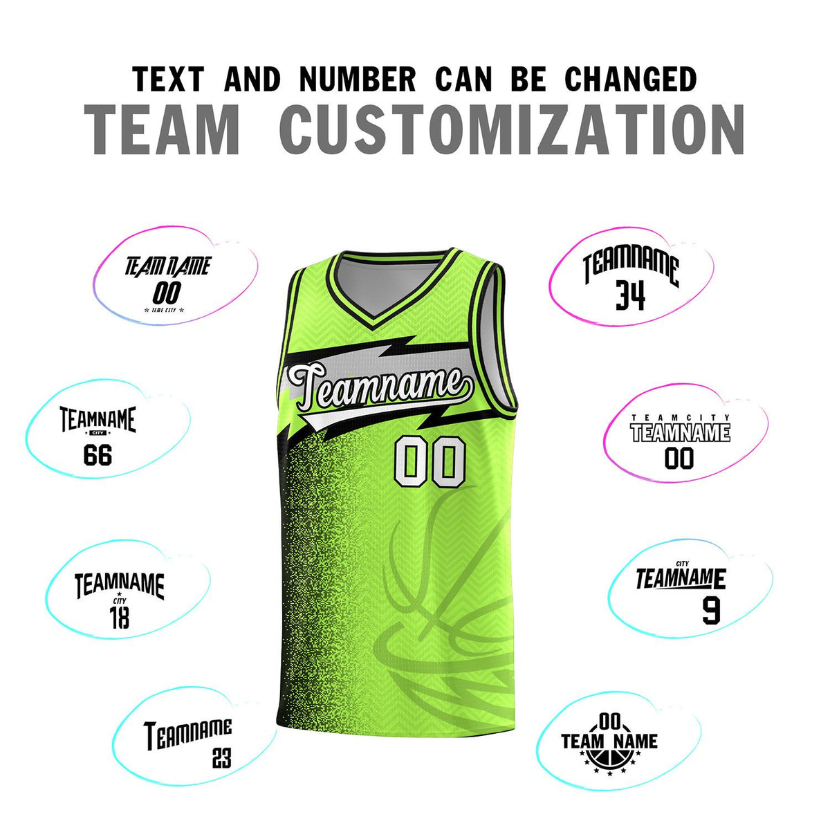 Custom Neon Green Dot Scatter Graffiti Pattern Sports Uniform Basketball Jersey|KXKSHOP