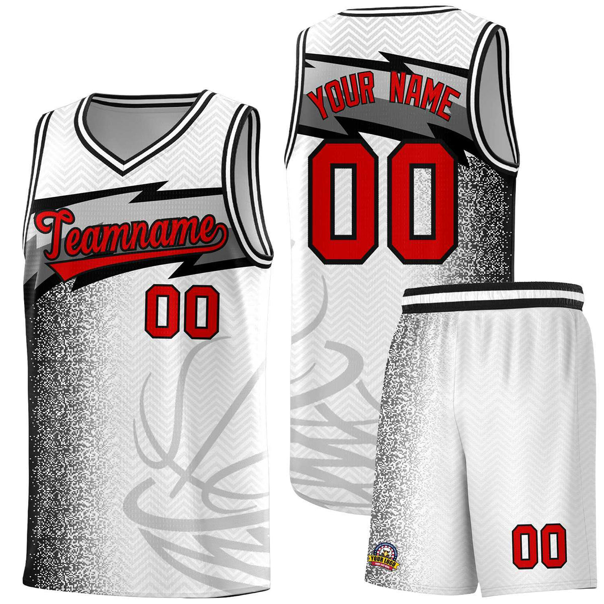 Custom White Dot Scatter Graffiti Pattern Sports Uniform Basketball Jersey|KXKSHOP