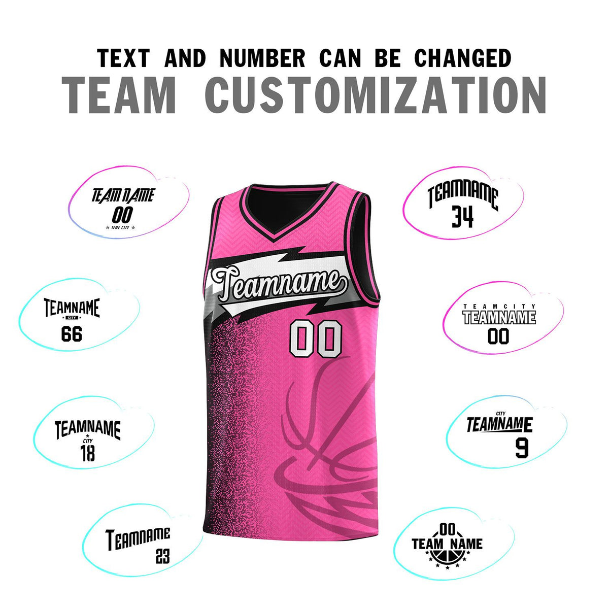 Custom Pink Dot Scatter Graffiti Pattern Sports Uniform Basketball Jersey|KXKSHOP