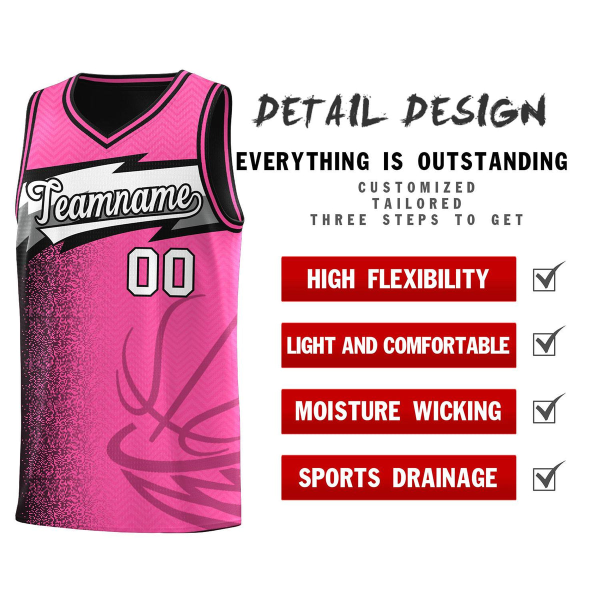 Custom Pink Dot Scatter Graffiti Pattern Sports Uniform Basketball Jersey|KXKSHOP