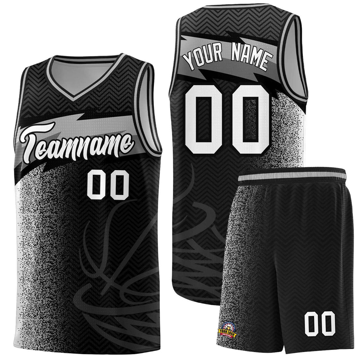 Custom Black Dot Scatter Graffiti Pattern Sports Uniform Basketball Jersey|KXKSHOP