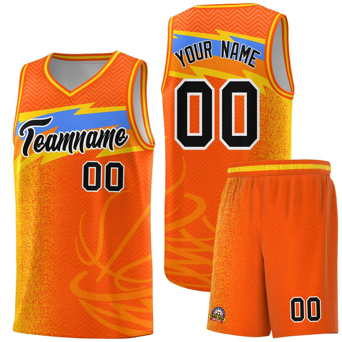 Custom Orange Dot Scatter Graffiti Pattern Sports Uniform Basketball Jersey|KXKSHOP