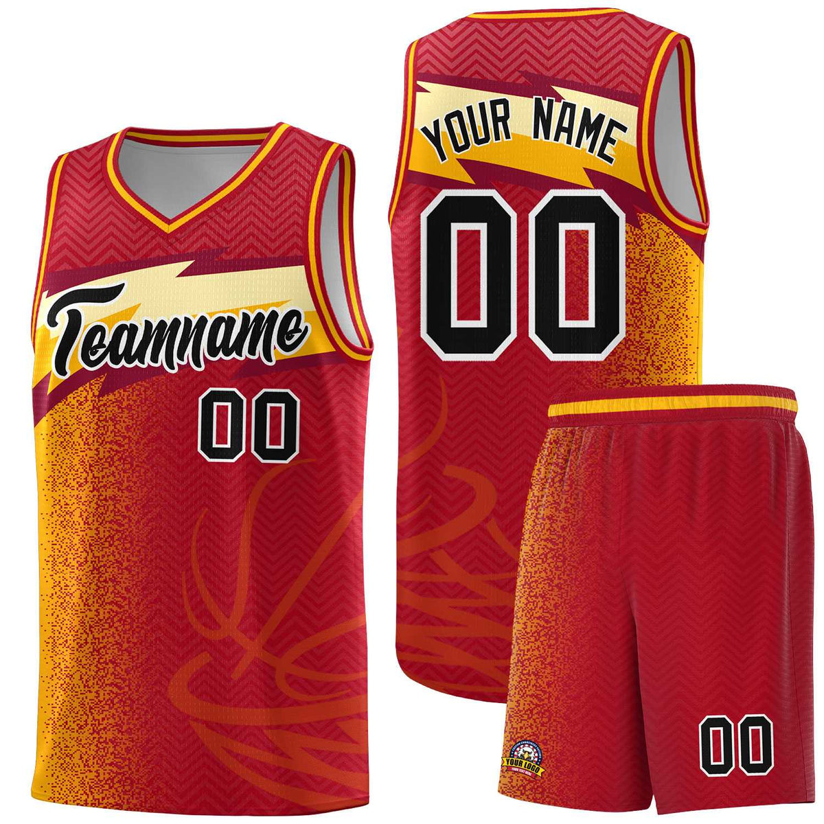 Custom Red Dot Scatter Graffiti Pattern Sports Uniform Basketball Jersey|KXKSHOP