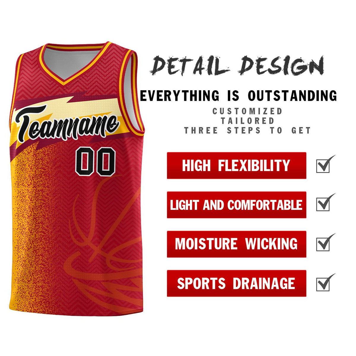Custom Red Dot Scatter Graffiti Pattern Sports Uniform Basketball Jersey|KXKSHOP
