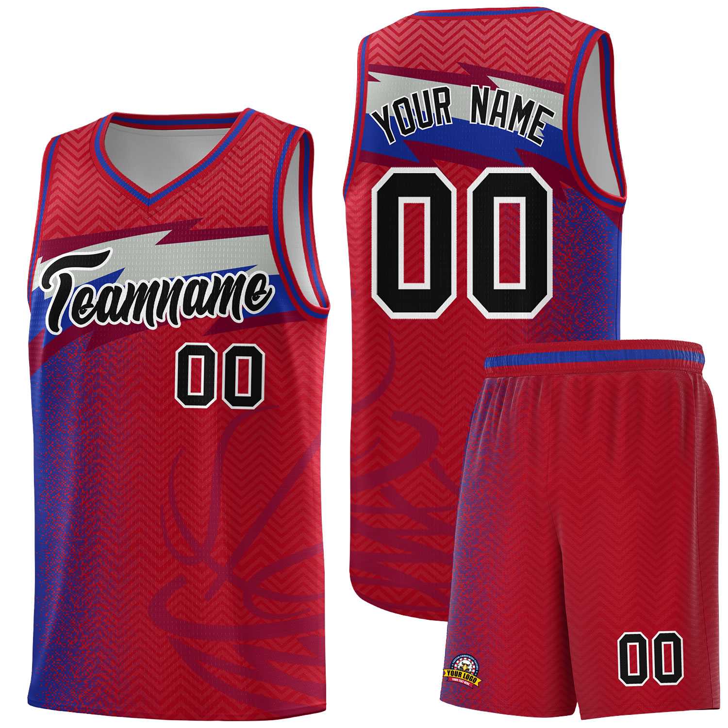 Custom Red Dot Scatter Graffiti Pattern Sports Uniform Basketball Jersey|KXKSHOP