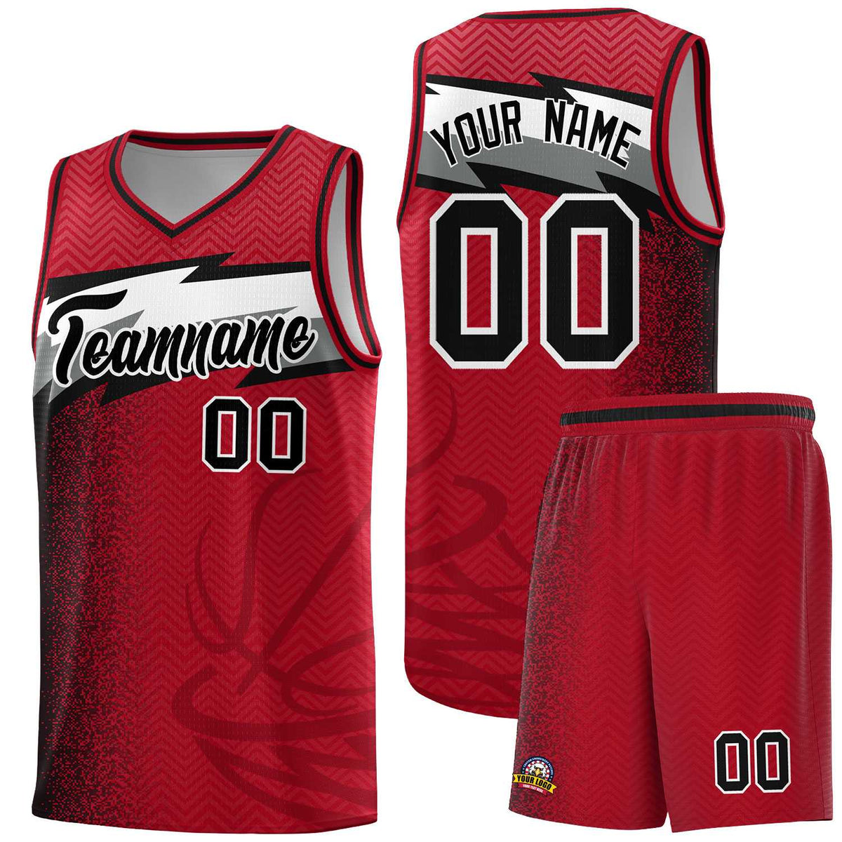 Custom Red Dot Scatter Graffiti Pattern Sports Uniform Basketball Jersey|KXKSHOP