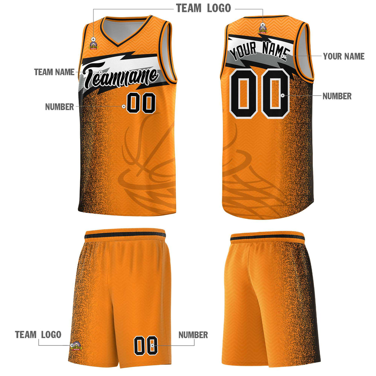 Custom Broncos Orange Dot Scatter Graffiti Pattern Sports Uniform Basketball Jersey|KXKSHOP