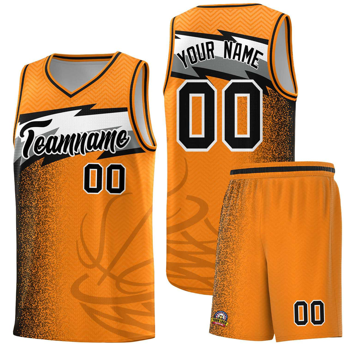 Custom Broncos Orange Dot Scatter Graffiti Pattern Sports Uniform Basketball Jersey|KXKSHOP