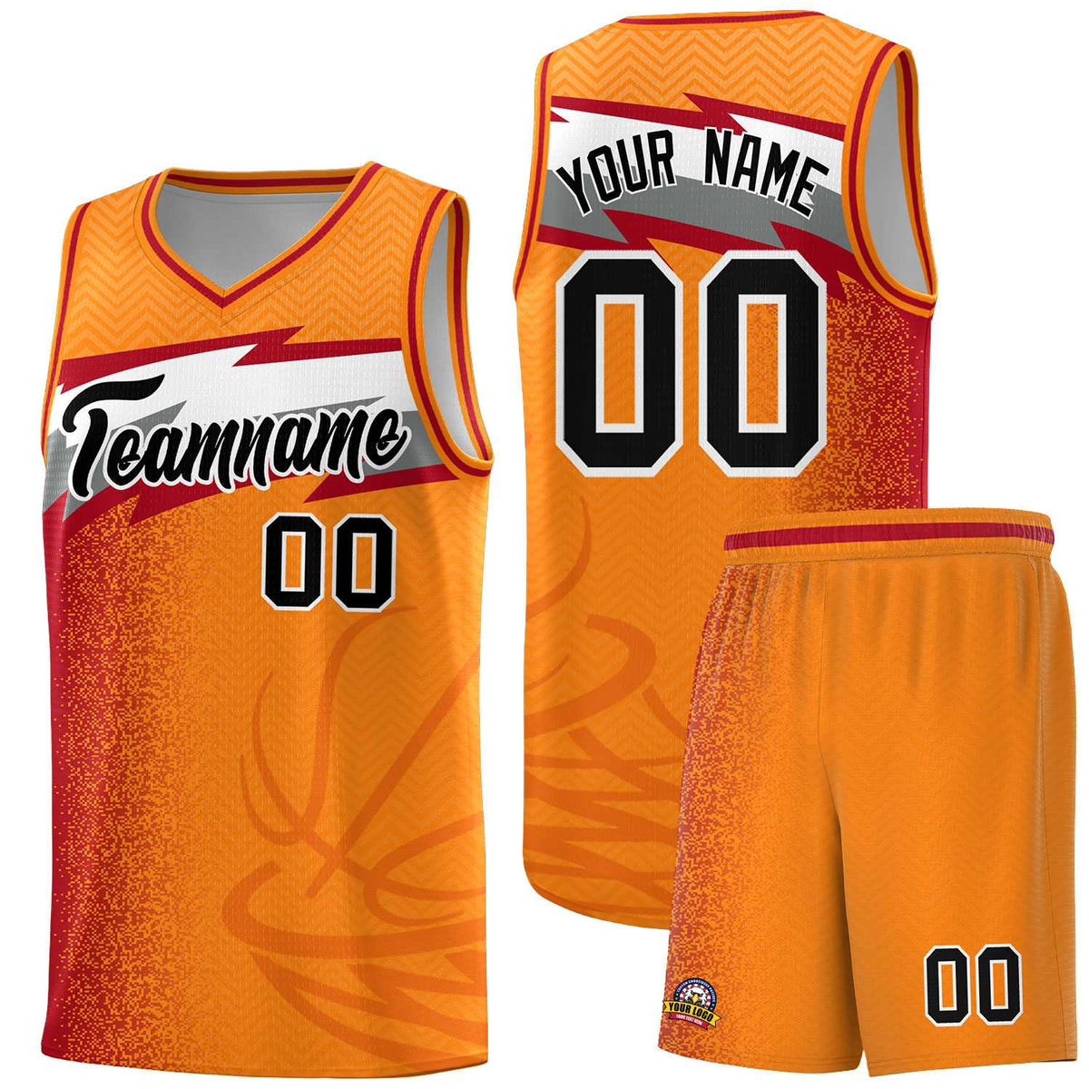 Custom Broncos Orange Dot Scatter Graffiti Pattern Sports Uniform Basketball Jersey|KXKSHOP