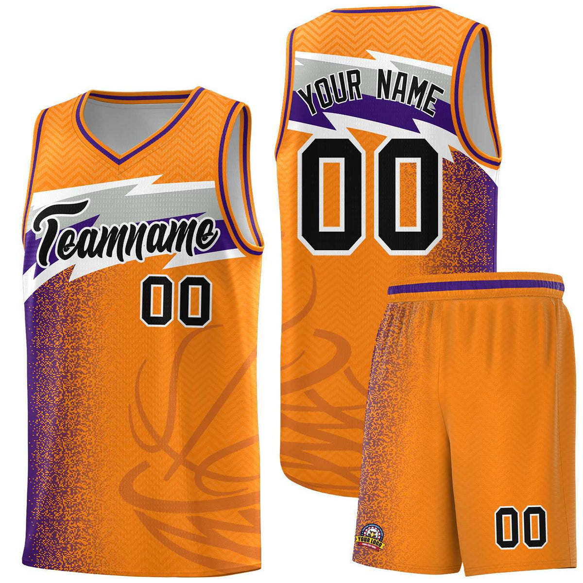 Custom Broncos Orange Dot Scatter Graffiti Pattern Sports Uniform Basketball Jersey|KXKSHOP