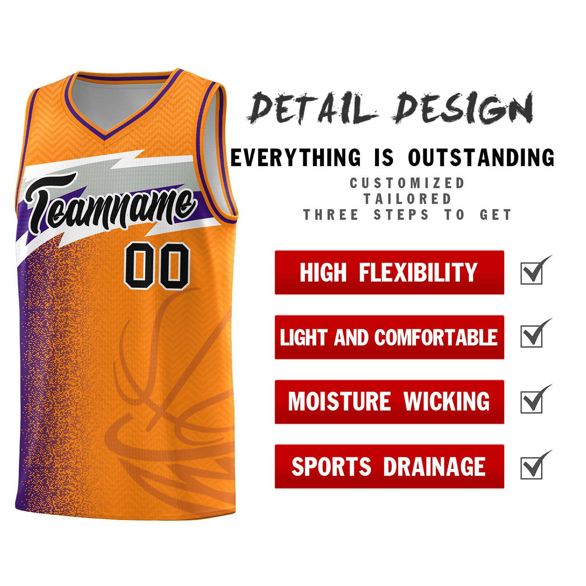 Custom Broncos Orange Dot Scatter Graffiti Pattern Sports Uniform Basketball Jersey|KXKSHOP