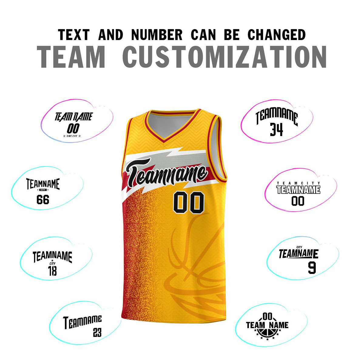 Custom Gold Dot Scatter Graffiti Pattern Sports Uniform Basketball Jersey|KXKSHOP