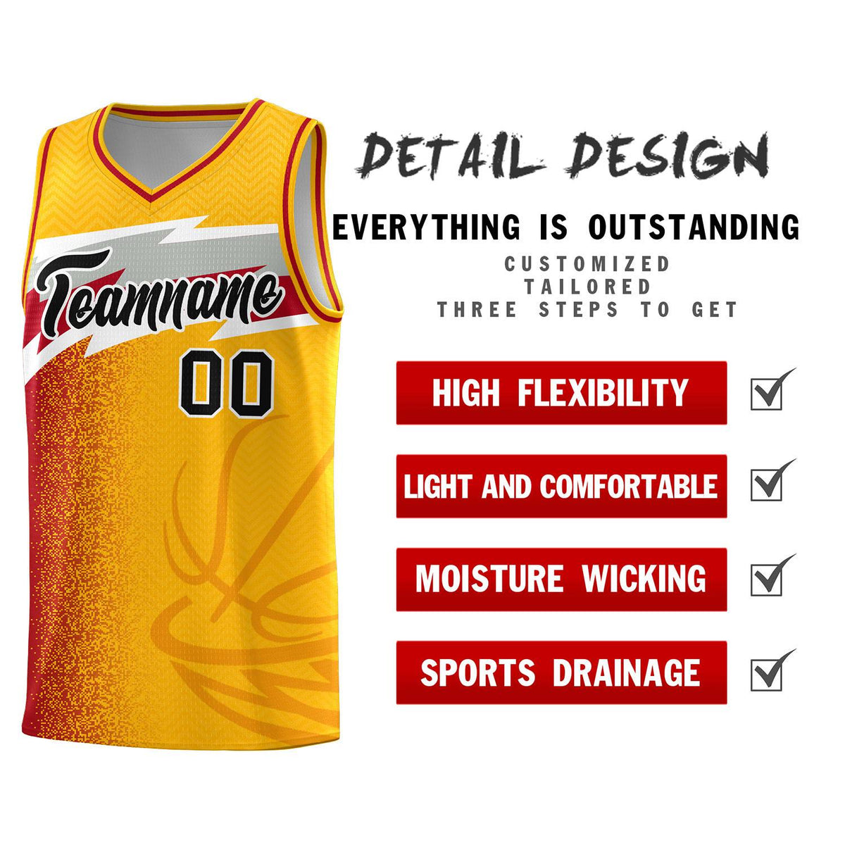 Custom Gold Dot Scatter Graffiti Pattern Sports Uniform Basketball Jersey|KXKSHOP