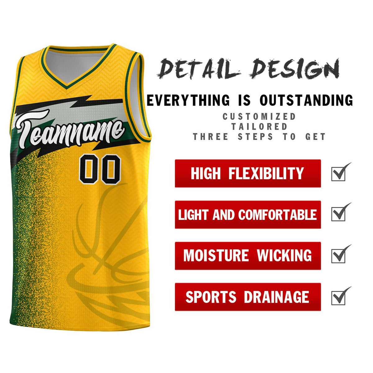 Custom Gold Dot Scatter Graffiti Pattern Sports Uniform Basketball Jersey|KXKSHOP