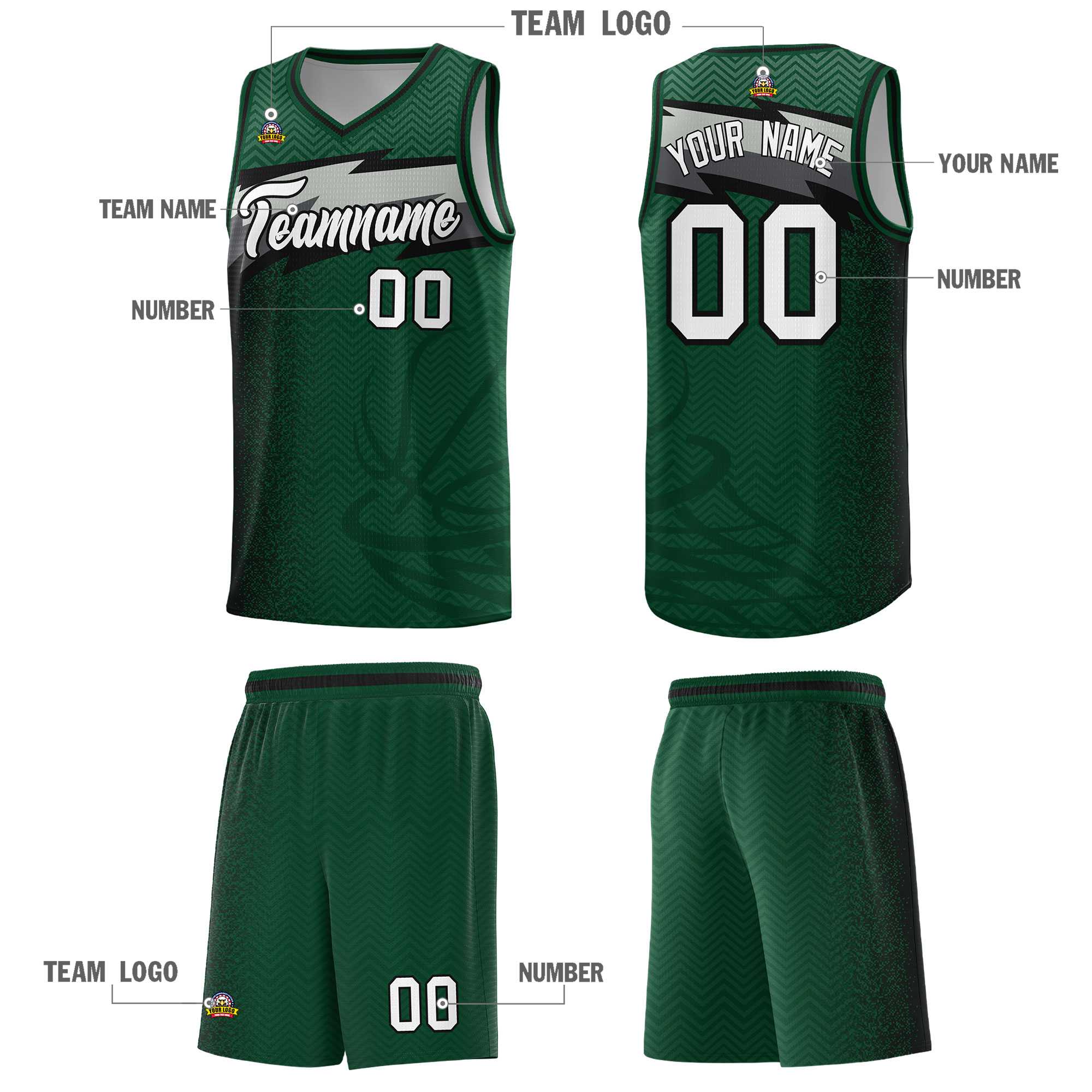 Custom Kelly Green Dot Scatter Graffiti Pattern Sports Uniform Basketball Jersey|KXKSHOP