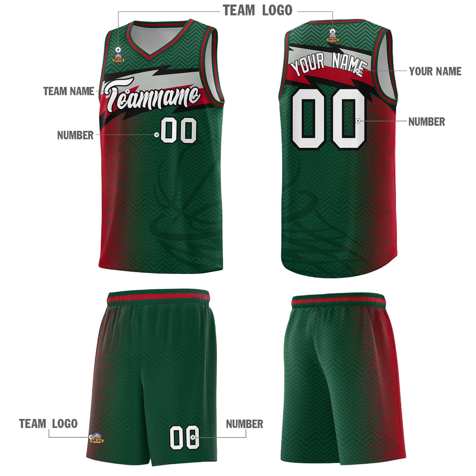 Custom Kelly Green Dot Scatter Graffiti Pattern Sports Uniform Basketball Jersey|KXKSHOP