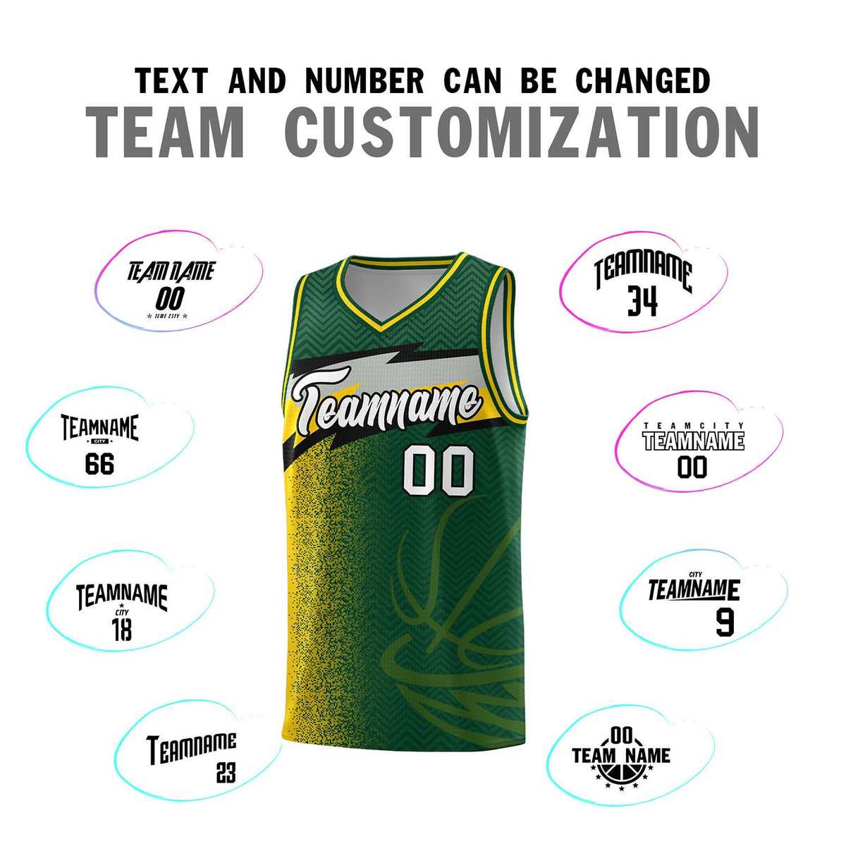 Custom Kelly Green Dot Scatter Graffiti Pattern Sports Uniform Basketball Jersey|KXKSHOP