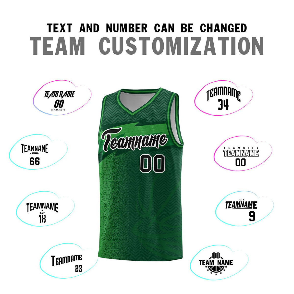 Custom Kelly Green Dot Scatter Graffiti Pattern Sports Uniform Basketball Jersey|KXKSHOP