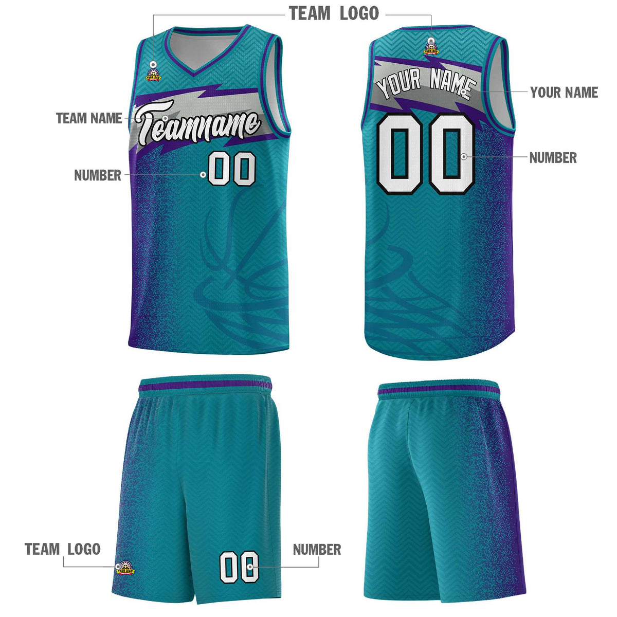 Custom Aqua Dot Scatter Graffiti Pattern Sports Uniform Basketball Jersey|KXKSHOP