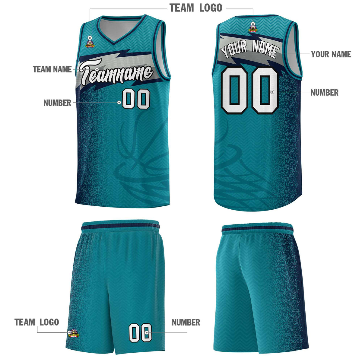 Custom Aqua Dot Scatter Graffiti Pattern Sports Uniform Basketball Jersey|KXKSHOP