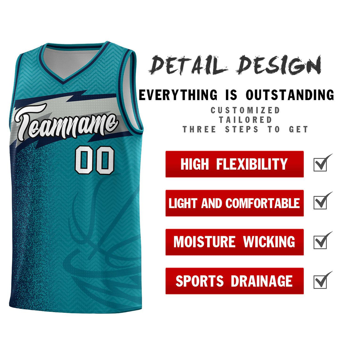 Custom Aqua Dot Scatter Graffiti Pattern Sports Uniform Basketball Jersey|KXKSHOP